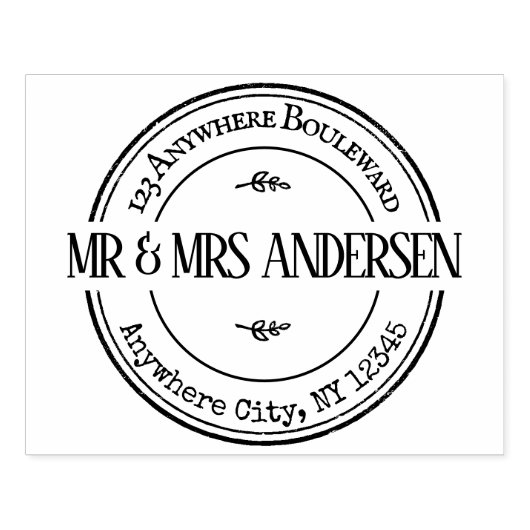 Rond Terugkeeradres Eenvoudig en Klassiek Groot Rubberstempel (Afrduk)