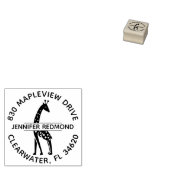 Rond Terugkeeradres Giraffe Rubberzegel Rubberstempel (Gestempeld)
