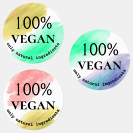 Rond veganistisch Waterverf eten Labels