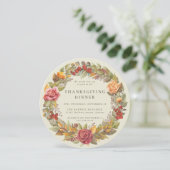 Rond/vierkant Nachtelijk Wreater Thanksgiving Dinn Kaart (Staand voorkant)