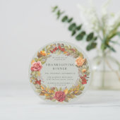 Rond/vierkant Nachtelijk Wreater Thanksgiving Dinn Kaart (Staand voorkant)