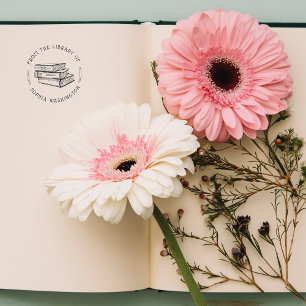 Rond & Vintage Aangepast Boek Uit De Bibliotheek V Zelfinktende Stempel