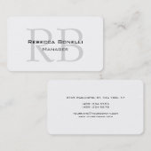 Rond Visitekaartje White Grey Monogram Manager (Voorkant / Achterkant)