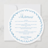 Rond Whimsical Blue Lijst Wedding Menu (Voorkant)