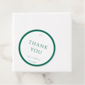 Rond wit en smaragdgroen dank u bedankjes labels (In situ)
