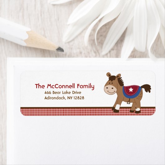 Rond ze op Western Paard ADRESETIKETTEN Etiket (Insitu)