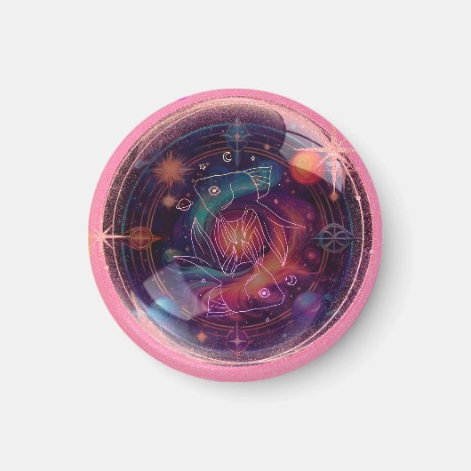 Rond- Zodiac Theme- Vissen Magneet (Voorkant)