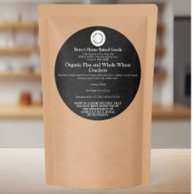 Rond zwart cottage food product etiket met logo