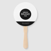 Rond Zwart Wit Promotiehandventilatoren met Logo Handwaaier (Achterkant)