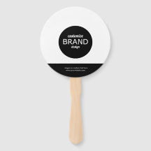 Rond Zwart Wit Promotiehandventilatoren met Logo