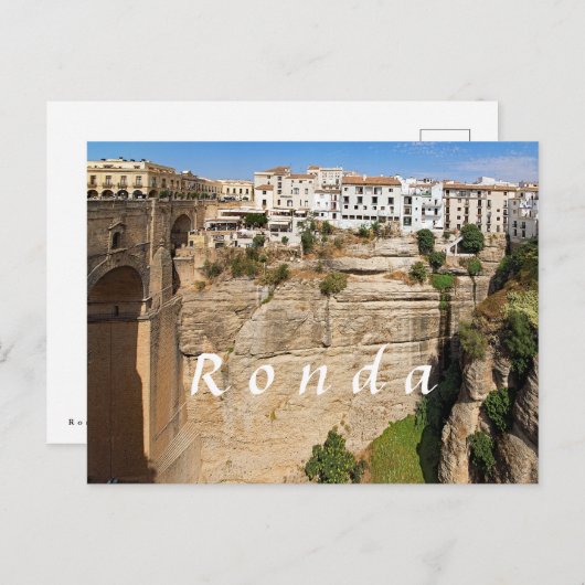 Ronda. Canyon. Brug. Stad. Briefkaart (Voorkant / Achterkant)