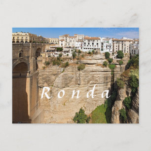 Ronda. Canyon. Brug. Stad. Briefkaart