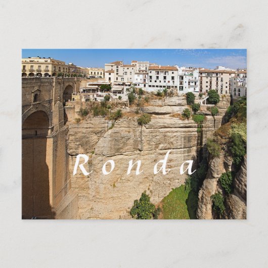 Ronda. Canyon. Brug. Stad. Briefkaart (Voorkant)