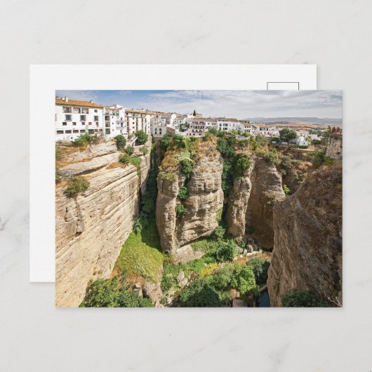 Ronda. Canyon. Stad. Mensen. Briefkaart (Voorkant / Achterkant)