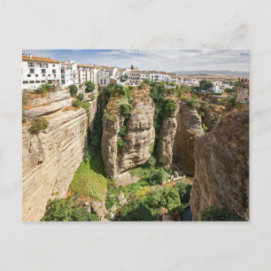 Ronda. Canyon. Stad. Mensen. Briefkaart