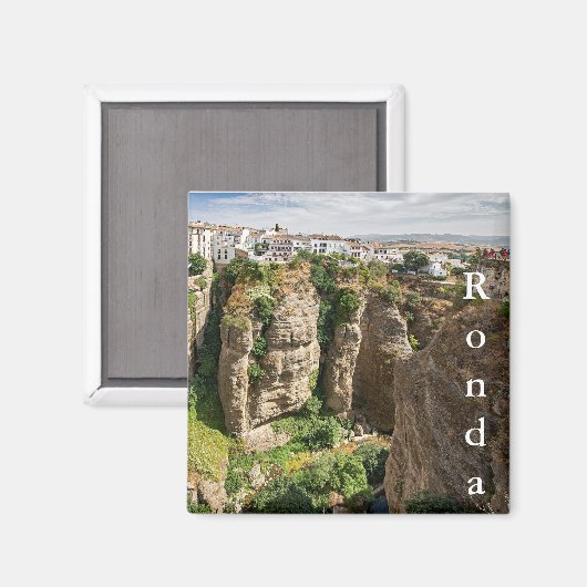 Ronda. Canyon. Stad. Mensen. Magneet (Voorkant / Achterkant)