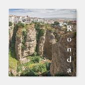 Ronda. Canyon. Stad. Mensen. Magneet (Voorkant)