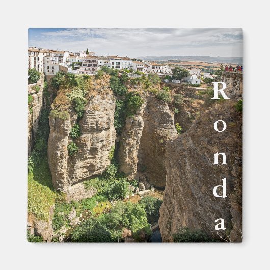 Ronda. Canyon. Stad. Mensen. Magneet (Voorkant)