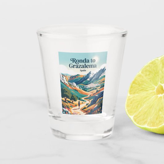 Ronda naar Grazalema Spanje Shot Glas (Voorkant)