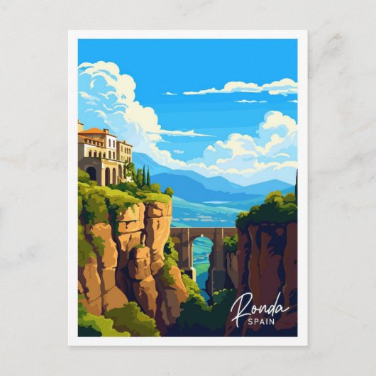 Ronda Spain Art Travel  illustratie Briefkaart (Voorkant)