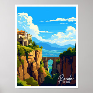 Ronda Spain Art Travel  illustratie Poster