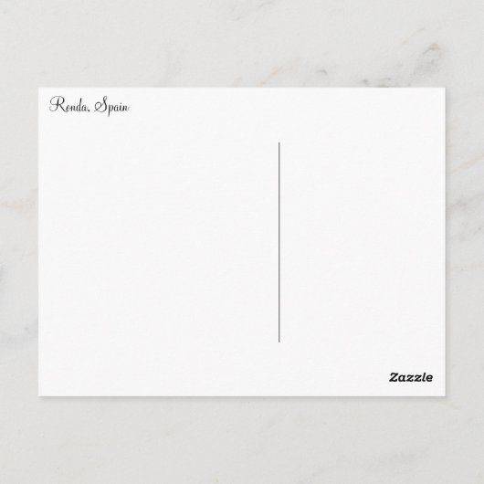Ronda, Spanje Briefkaart (Achterkant)