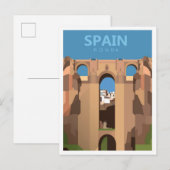 Ronda Spanje  Kunst Reizen Illustratie Briefkaart (Voorkant / Achterkant)