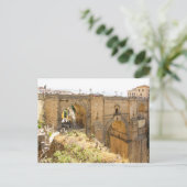 Ronda. Uitzicht van de brug van Puente Nuevo. Briefkaart (Staand voorkant)