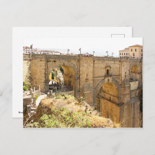 Ronda. Uitzicht van de brug van Puente Nuevo. Briefkaart (Voorkant / Achterkant)