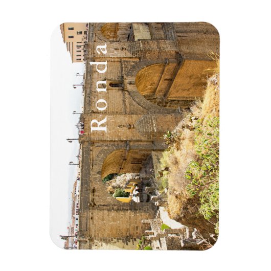Ronda. Uitzicht van de brug van Puente Nuevo. Magneet (Verticaal)