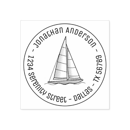 Rondadres Nauze-zeilboot Rubberstempel (Afrduk)