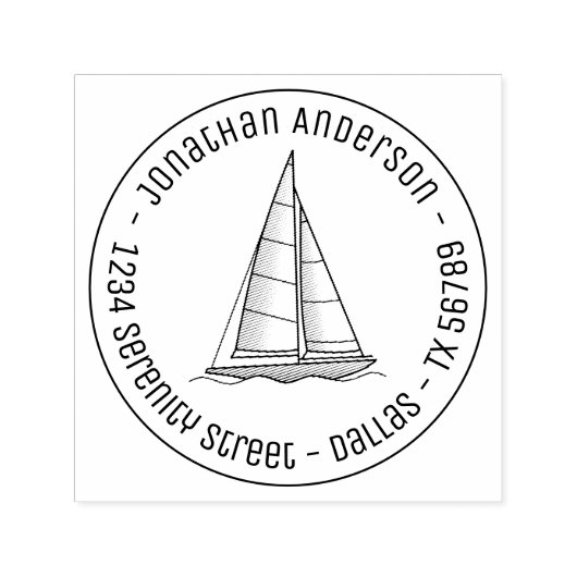 Rondadres Nauze-zeilboot Zelfinktende Stempel (Design)