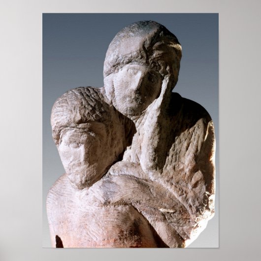 Rondanini Pieta, detail van de hoofden van Christu Poster (Voorkant)