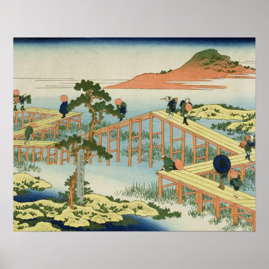 Rondbrug, provincie Mucawa, Japan, c.18 Poster (Voorkant)
