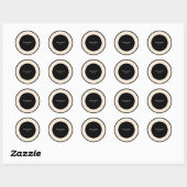Rondbruiloft voor zwarte en crème chic Elegant sti Ronde Sticker (Vel)
