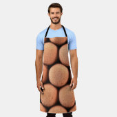 Rondbruine ballen schort (Gedragen)