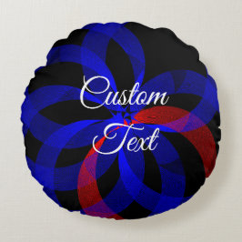 Ronddraaiend rood accent geometrisch rond kussen