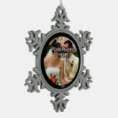 Ronde aangepaste foto/jaarsneeuwvlok tin sneeuwvlok ornament (Links)