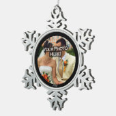 Ronde aangepaste foto/jaarsneeuwvlok tin sneeuwvlok ornament (Rechts)