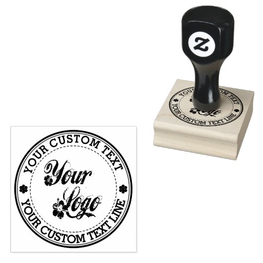 Ronde aangepaste Jouw tekst met Logo rubberen stem Rubberstempel (Gestempeld)