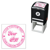 Ronde aangepaste Jouw tekst met Logo Zelfinktende Stempel (In situ)