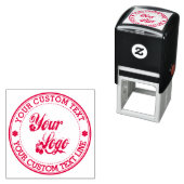 Ronde aangepaste Jouw tekst met Logo Zelfinktende Stempel (In situ)