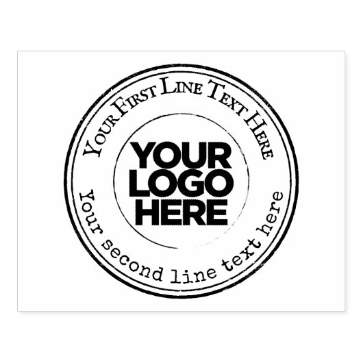 Ronde Aangepaste Logo en Tekst Bedrijf Rubberstempel (Afrduk)