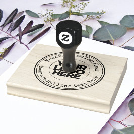 Ronde Aangepaste Logo en Tekst Bedrijf Rubberstempel