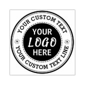 Ronde aangepaste tekst met logo  rubberstempel (Afrduk)