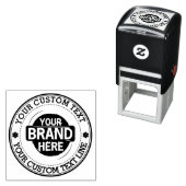 Ronde aangepaste tekst met Logo Zelfinktende Stempel (In situ)