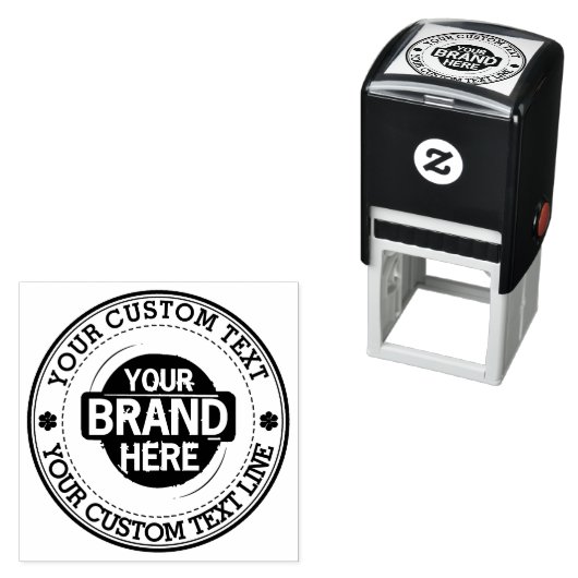 Ronde aangepaste tekst met Logo Zelfinktende Stempel (In situ)