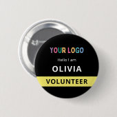 Ronde aangepaste vrijwilligersactiviteit badge naa button 5,7 cm (Voorkant /achterkant)