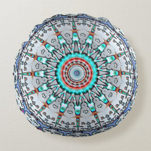 Ronde aanraking van de Turquoise Pillow Rond Kussen