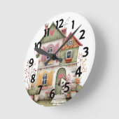 Ronde Acryl Klok Landelijk Huis (Hoek)